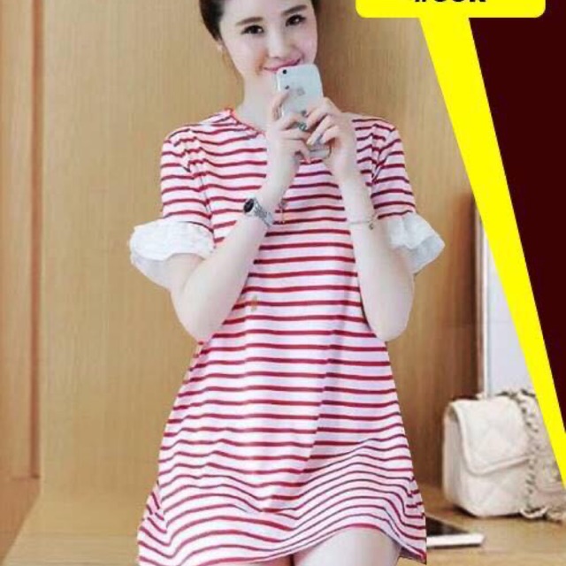 Sale Đầm bầu suông tay loe, váy bầu suông cho mẹ mặc trước và sau sinh