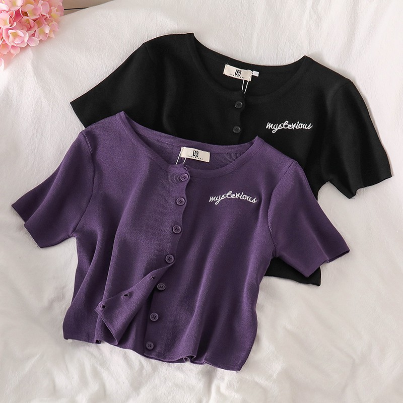 NUZIRO  Áo Khoác Nhẹ Dáng Ngắn Dệt Kim Tay Ngắn Dễ Phối Đồ