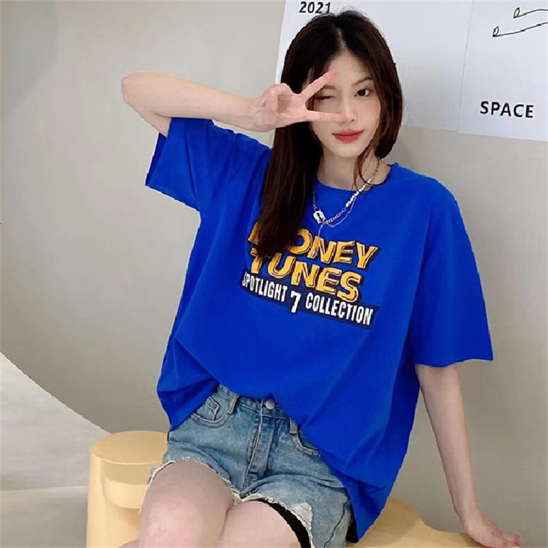 NRVP Áo Thun Cotton Tay Ngắn Cổ Tròn Màu Trơn Thời Trang Dành Cho Nữ