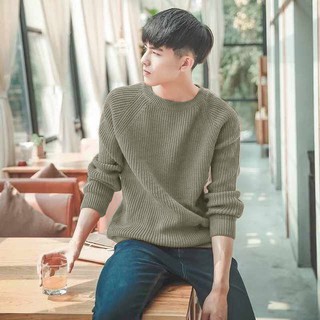 Áo len nam hàn quốc cổ tròn dài tay - chất len đẹp mịn
