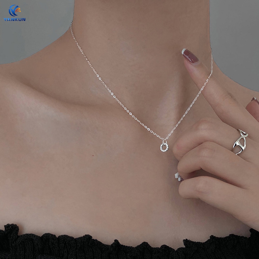 Vòng cổ Mặt Nhẫn Kim Cương Sáng Sang Trọng Thiết Kế Thần Tiên Đơn Giản Thời Trang Mùa Hè Cao Cấp Cho Nữ