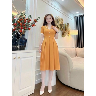 Bán sỉ váy phối cổ sen