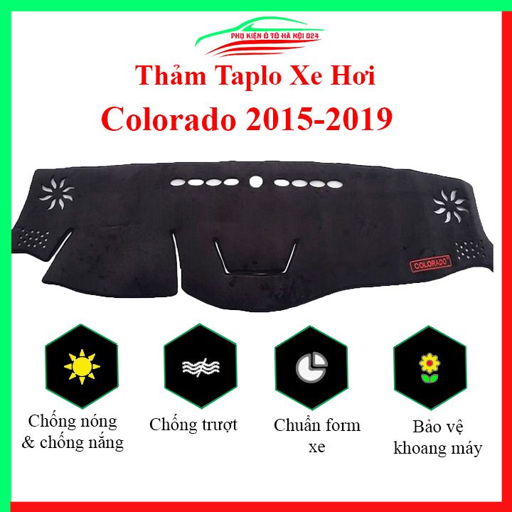 Thảm taplo xe ô tô Chevrolet Colorado 2015-2023 chống nắng nóng làm mát xe mở rộng tầm nhìn