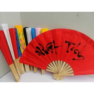 Quạt vải viết theo yêu cầu xòe rộng đường kính 50cm, Quà tặng thư pháp.
