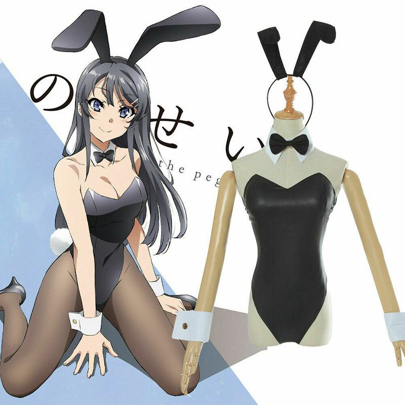 Rascal Does Not Dream of Bunny Girl Sakurajima Mai Black Bunny girl Bodysuit Cosplay Costume