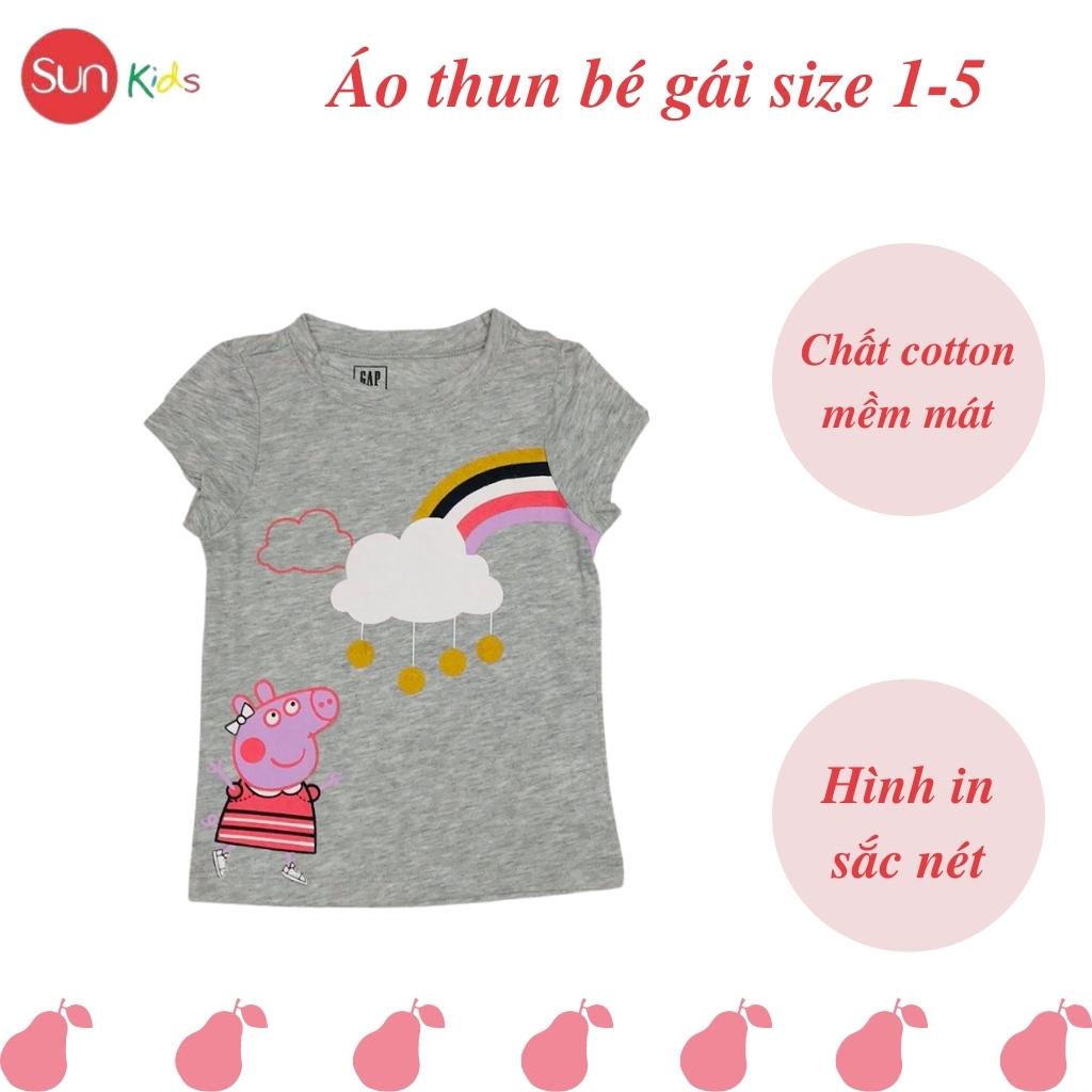 Áo thun cho bé gái, áo phông bé gái chất cotton mềm mát, size 1 - 5 tuổi - SUNKIDS