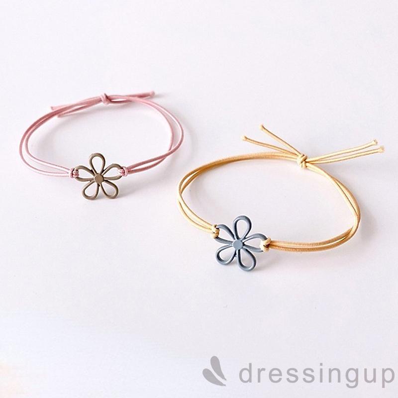 Dây cột tóc hình hoa màu sắc ngọt ngào dễ thương cho nữ