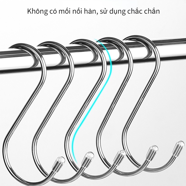 Móc chữ S bằng thép không gỉ chống thấm nước và chịu nhiệt dùng trong nhà bếp và nhà tắm