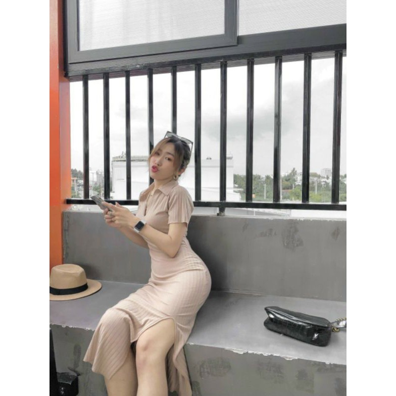 ĐẦM XẺ TÀ HAI MÀU ĐEN NÂU | BigBuy360 - bigbuy360.vn