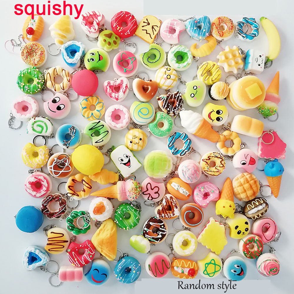 Squishy mini có móc khóa, Squishy giá rẻ nhiều hình dễ thương