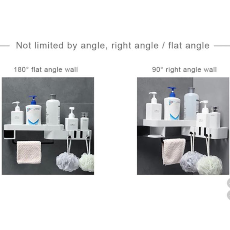 Kệ treo tường để đồ phòng tắm nhà bếp xoay thông minh giá gắn góc hút chân không đựng đa năng trang trí đẹp