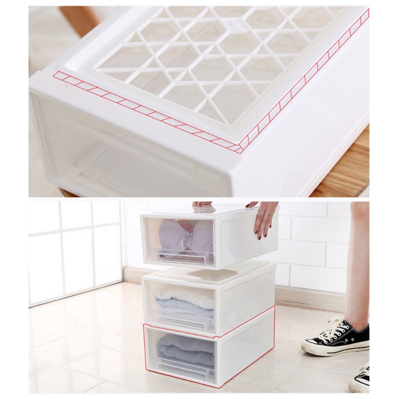 Hộp nhựa trong suốt dạng ngăn kéo dùng để đựng đồ lót vớ