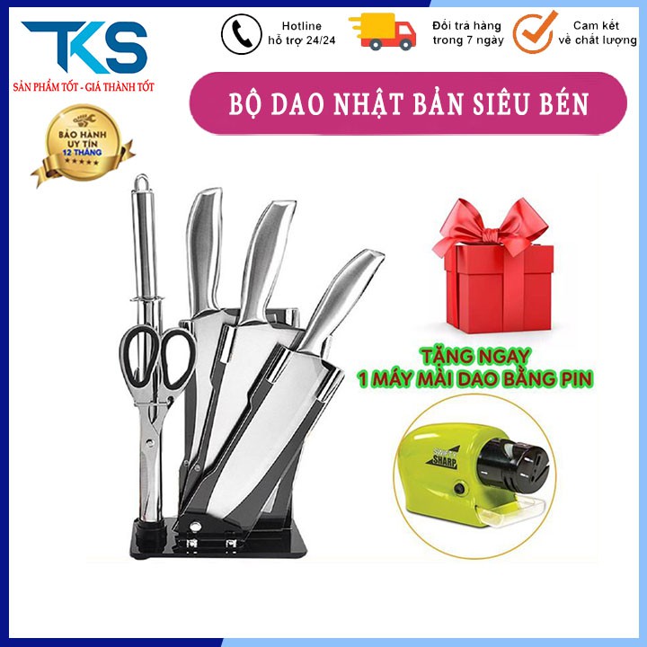 Bộ dao kéo nhà bếp 6 món inox nhật bản cao cấp, chống gỉ