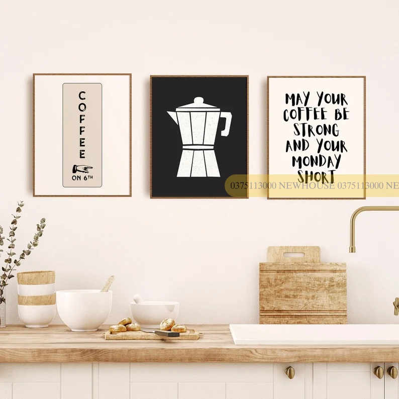 Set tranh canvas trang trí quán cafe CAFE34