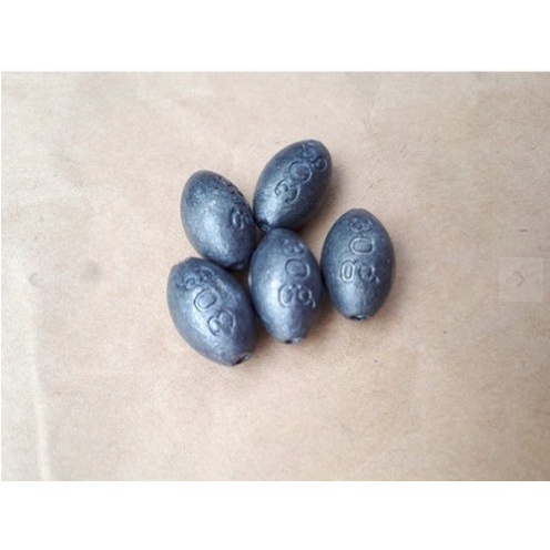 Chì Câu Cá Xuyên Tâm 1 viên Hình bầu dục 6g 10g 20g 30g 50g - ChiTron