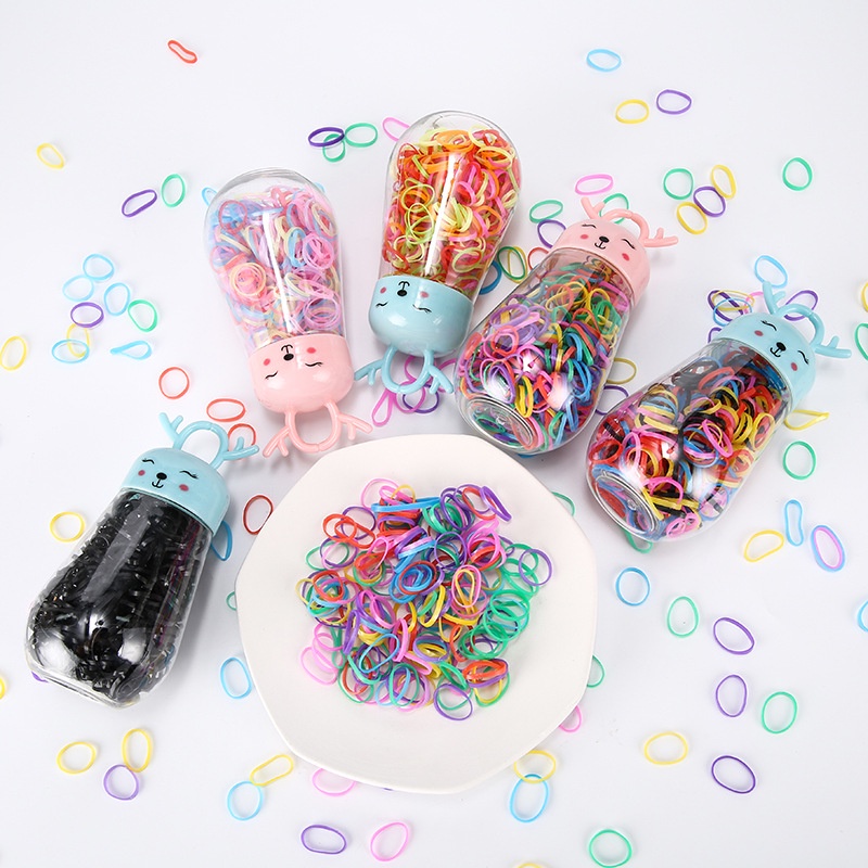 Chai thun cột tóc size nhỏ cho bé gái nhiều hình khác nhau sừng hươu