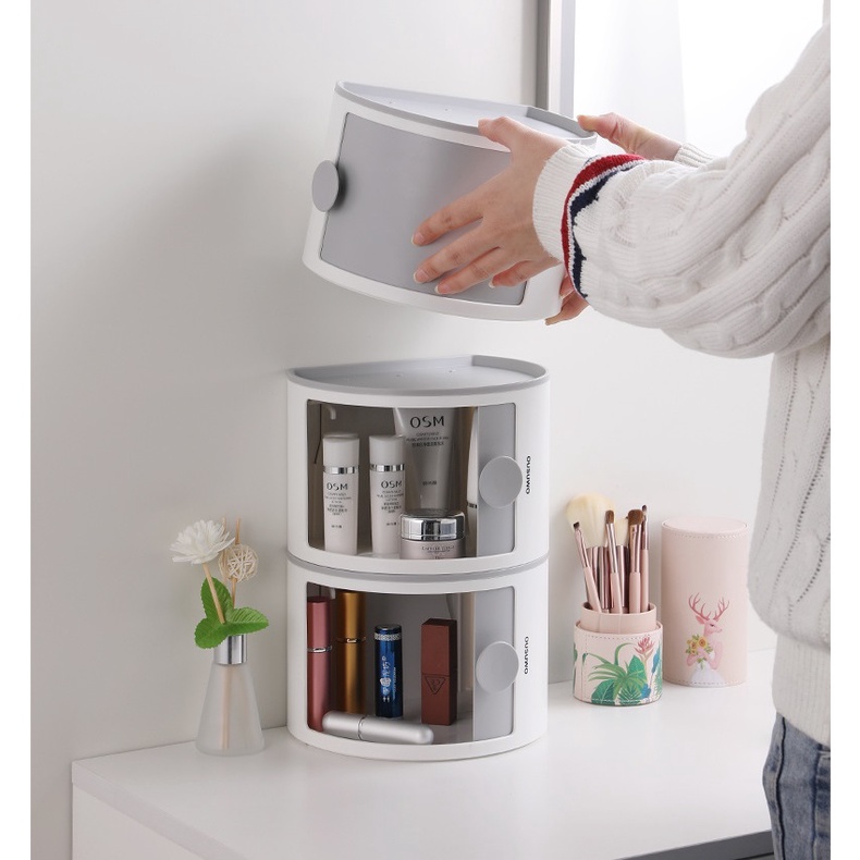 Kệ đựng mỹ phẩm treo tường nhà tắm OUSUWO , để đồ trang điểm trong nhà tắm treo tường không đục lỗ,làm bằng nhựa ABS