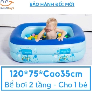 Bể bơi phao tắm❤️Bé <2 tuổi❤️120x75xCao35cm 2 đáy chống thủng hồ bơm hơi cho trẻ em bé