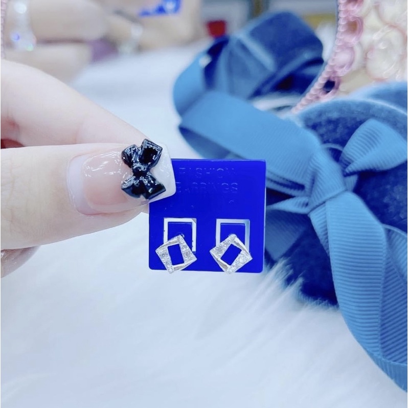 Bông tai nữ bạc ta dáng nụ nhỏ xinh , giá rẻ - Vành Bạc Khải Khải