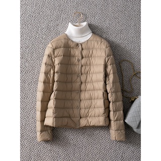 Super Hot Daily Orders Switchable Round Neck V-Neck Thin Lightweight White Duck Down Liner Down Jacket Women [C thumbnail
