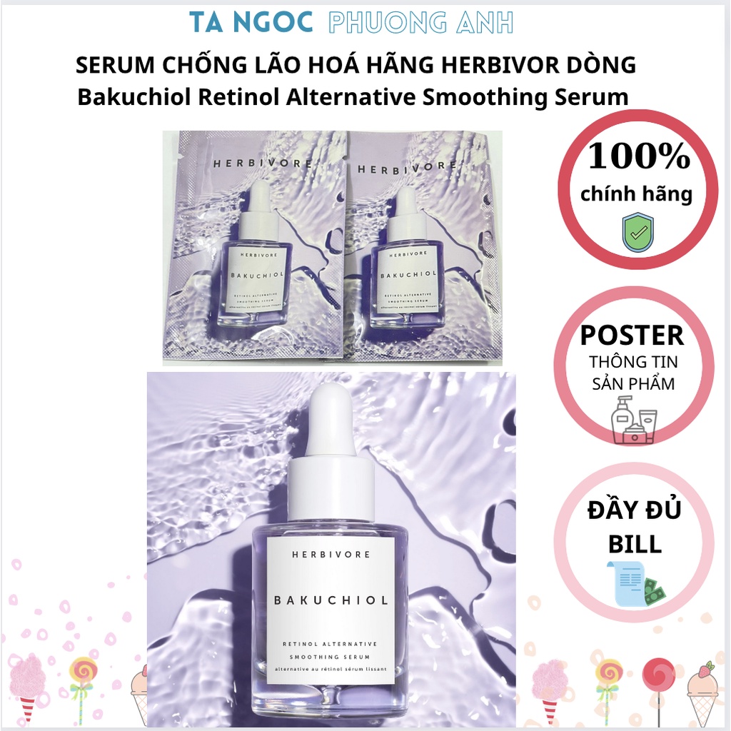SERUM CHỐNG LÃO HOÁ HÃNG HERBIVOR DÒNG Bakuchiol Retinol Alternative Smoothing Serum