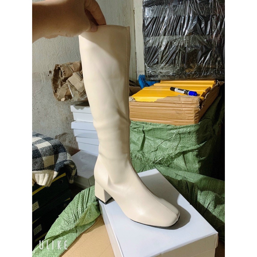 Bốt đùi nữ có khoá kéo đế vuông 5cm -G04 | BigBuy360 - bigbuy360.vn