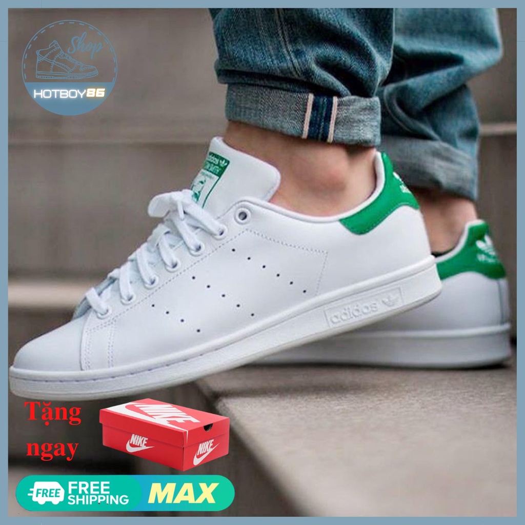 Giày thể thao nam nữ stan smith trắng gót xanh lá giày giá rẻ hoc sinh