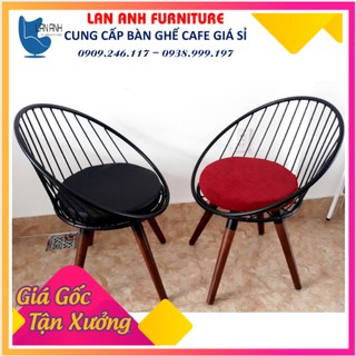 Ghế nón sắt chân gỗ ( LA-C039)