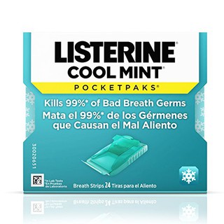 Miếng ngậm thơm miệng, diệt khuẩn Listerine Cool Mint- vỉ 24 miếng