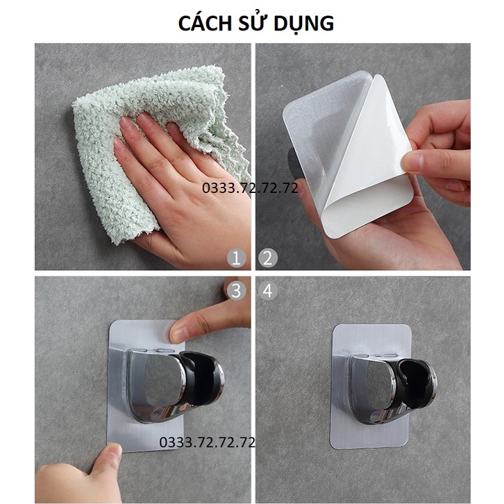 Đế Giữ Vòi Hoa Sen Dán Tường Không Cần Khoan Đục - Có Thể Điều Chỉnh