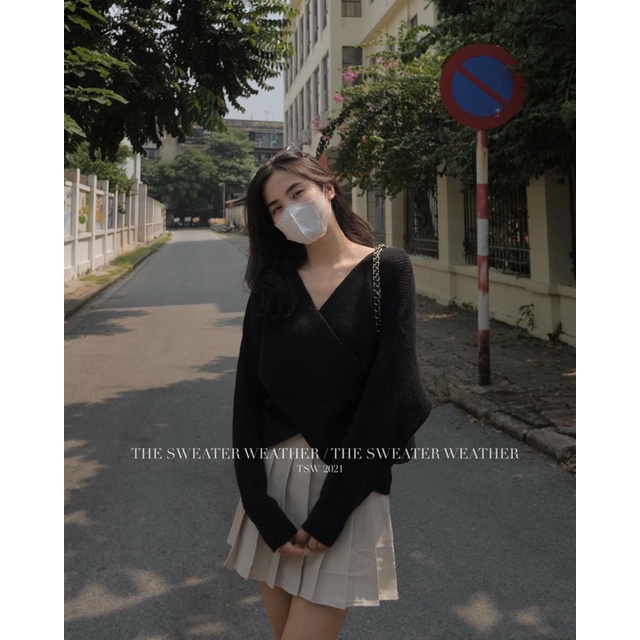 (Kèm CLIP THẬT) Áo len dài tay vạt chéo QC loại 1 | BigBuy360 - bigbuy360.vn