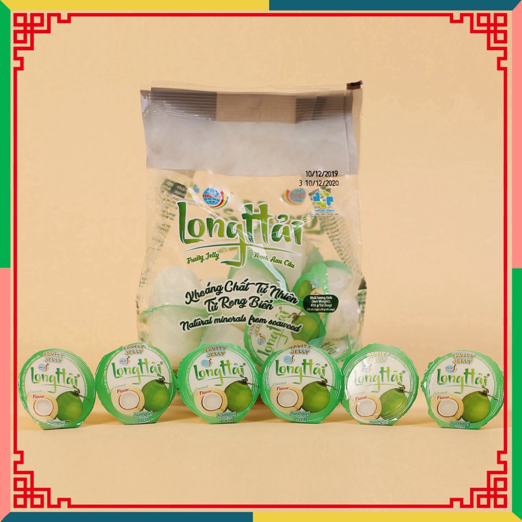 Thạch rau câu Long Hải mùi vị dừa tải trọng túi 416 g