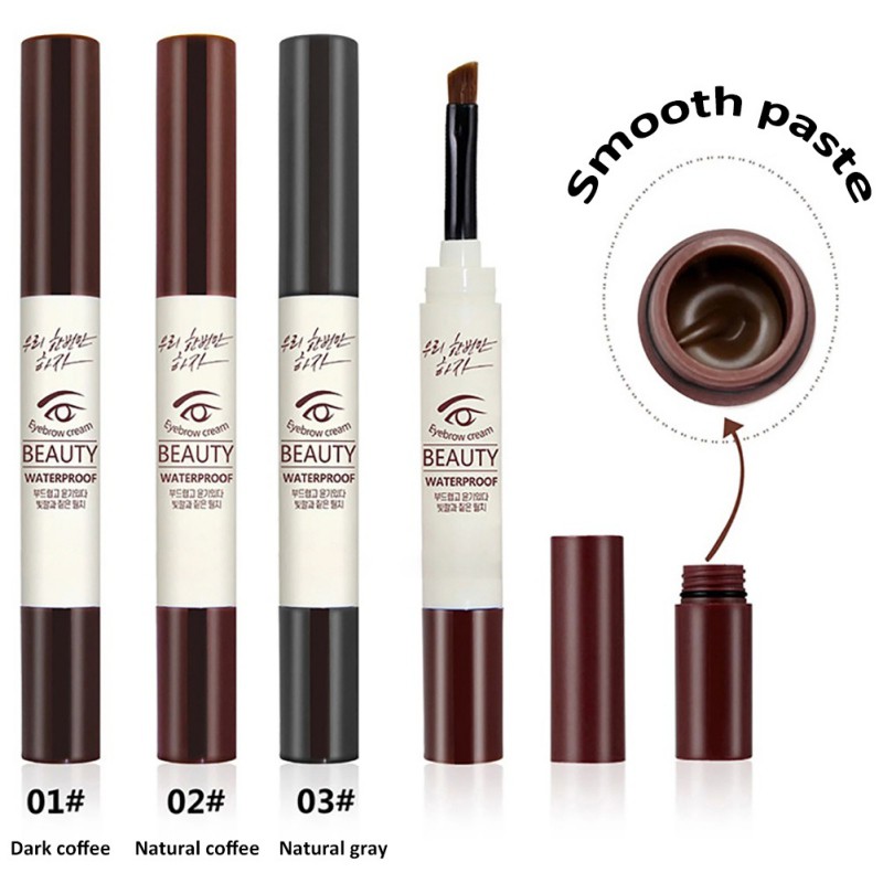 [Hàng mới về] Kem kẻ lông mày NOVO chống nước lâu phai thiết kế tích hợp cọ 3 màu sắc lựa chọn | BigBuy360 - bigbuy360.vn