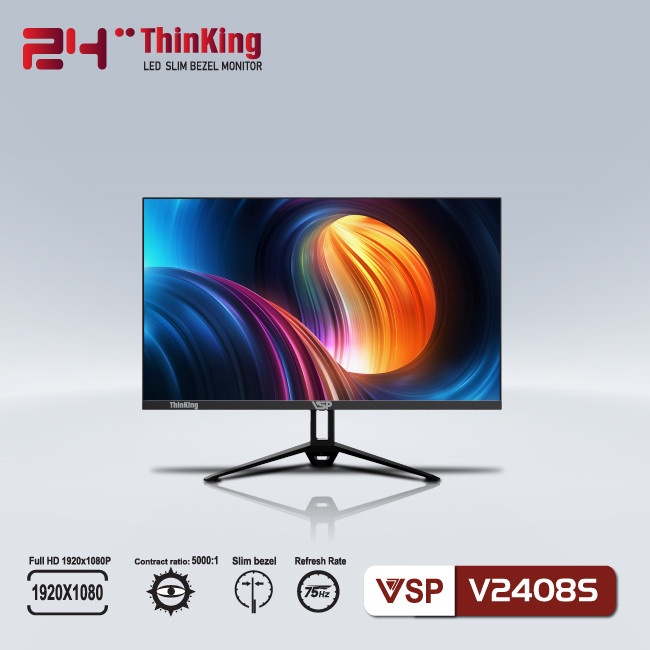 Màn hình IPS VSP ThinKing Infinity 27 inch 24inch 22inch NEW BH 24T full viền FHD 75Hz Gaming Chính Hãng | BigBuy360 - bigbuy360.vn