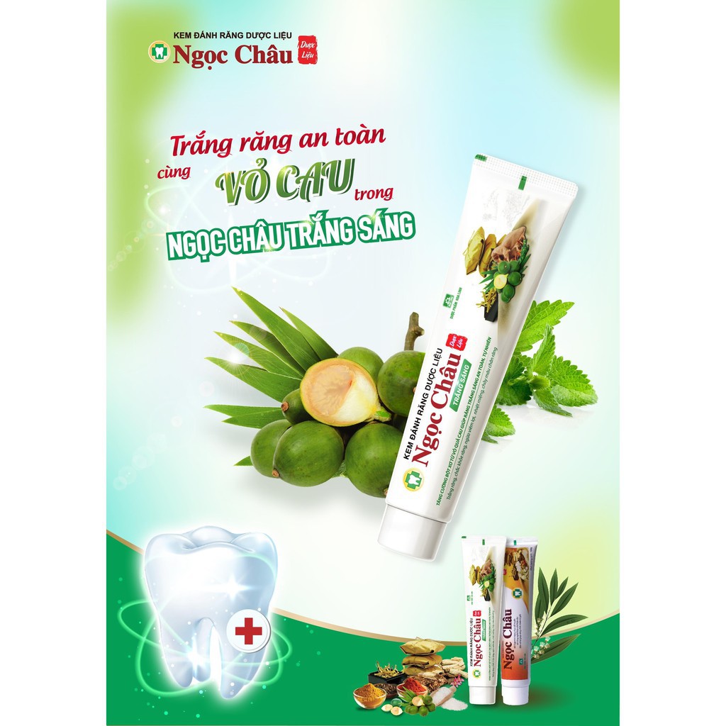 Kem Đánh Răng Dược Liệu Ngọc Châu Trắng Sáng 100g