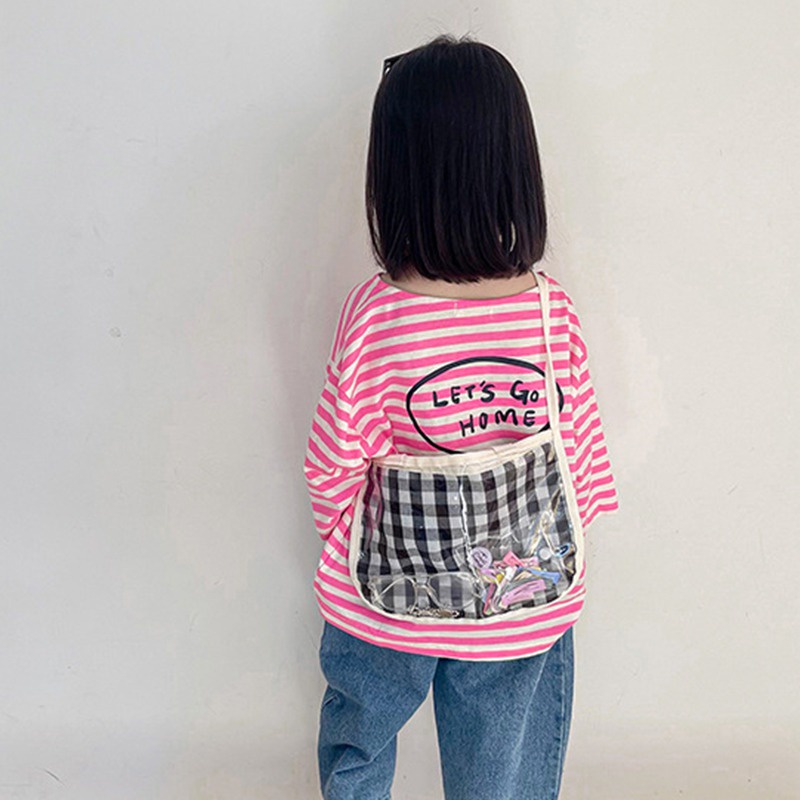 Túi Xách Canvas Cỡ Lớn Họa Tiết Caro Đơn Giản Phong Cách Retro Thời Trang Xuân Hè