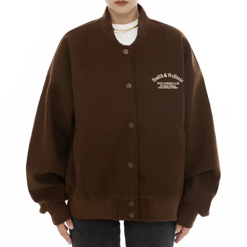 Áo Khoác Bóng Chày Ngắn Dáng Rộng Thêu Họa Tiết Kiểu Retro Mỹ Thời Trang Mùa Thu 22W Cho Các Cặp Đôi