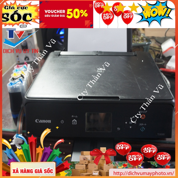 Máy in màu cũ canon TS 5030 6120 6030 đa năng có in wifi photocopy scan hàng đẹp bền có BH kholinhkienmayin SP002366