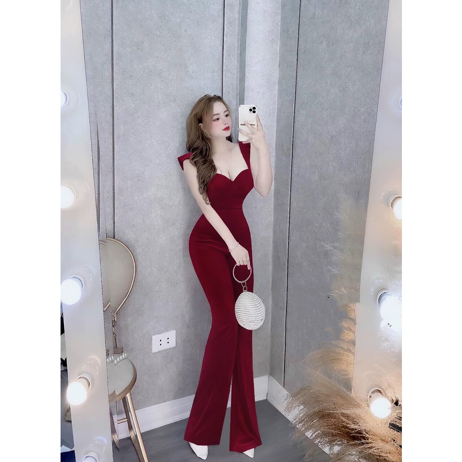 Jum dài ống loe 2 dây cúp ngực dây kéo lưng xinh xắn - JUM1153