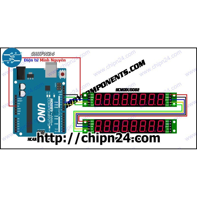 [1 CÁI] (D95) Module 8 Led 7 đoạn dùng MAX7219