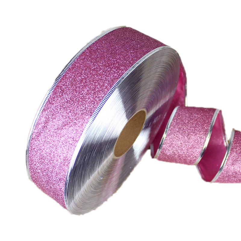 Cuộn Dây Ruy Băng Màu Vàng Rộng 50mm Dài 2M Trang Trí Giáng Sinh