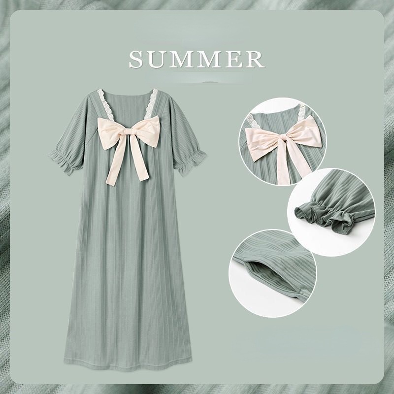 Đồ ngủ Vải Cotton Mỏng Tay Ngắn Thời Trang Mùa Hè 2022 Cho Nữ