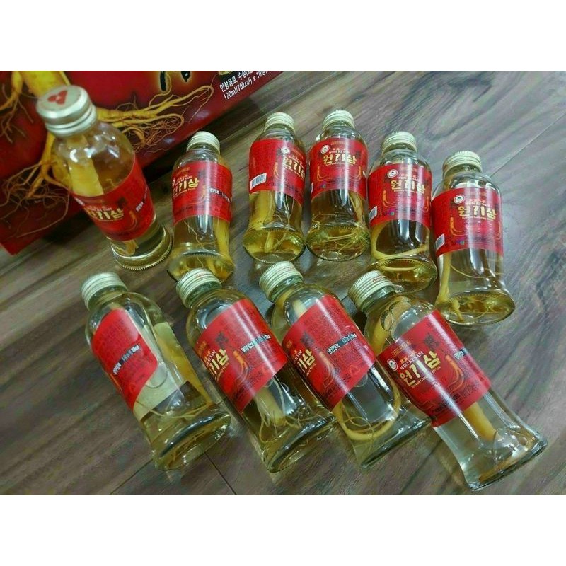 Hộp 10 Chai Nước Hồng Sâm Hàn Quốc có củ tươi | BigBuy360 - bigbuy360.vn