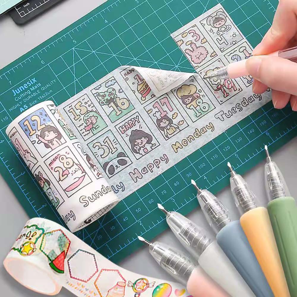 Dụng Cụ Cắt Giấy Washi Dạng Nhấn Tiện Dụng Cho Trường Học