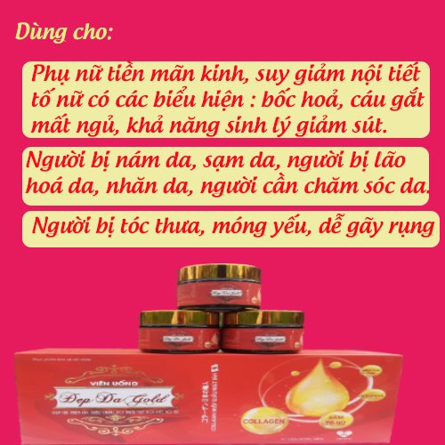 Viên uống Đẹp da GOLD Hộp 45 viên - Cân bằng nôi tiết, làm đẹp da và tạo hương thơm cơ thể.