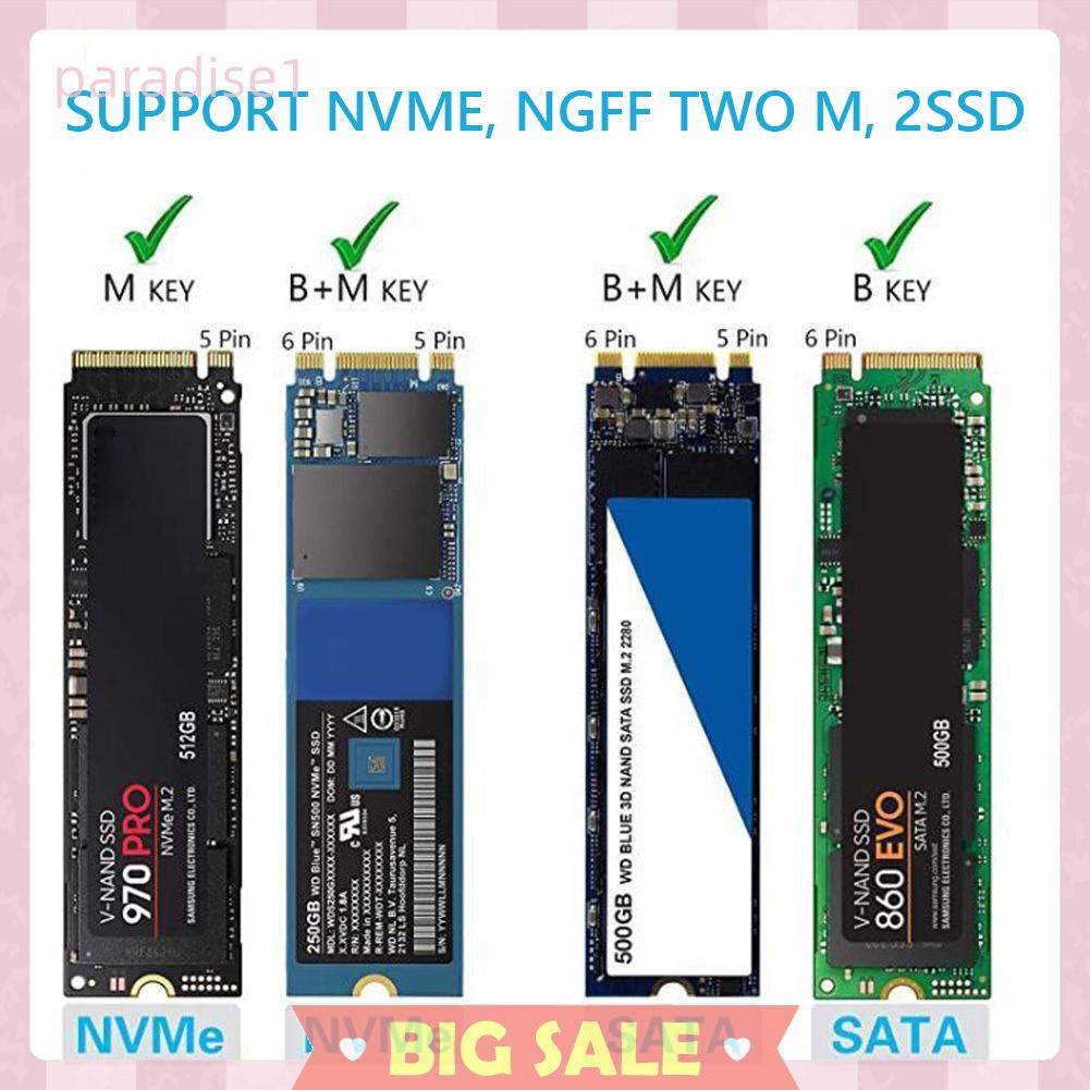 Hộp Đựng Ổ Cứng Ngoài SSD Bằng Hợp Kim Nhôm Kết Nối USB 3.1 Type-C 10Gbps M.2 NGFF NVME | BigBuy360 - bigbuy360.vn