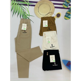 Quần baggy nữ 💖freeship💖 quần âu nữ chất đũi xước thêu hình xinh xắn