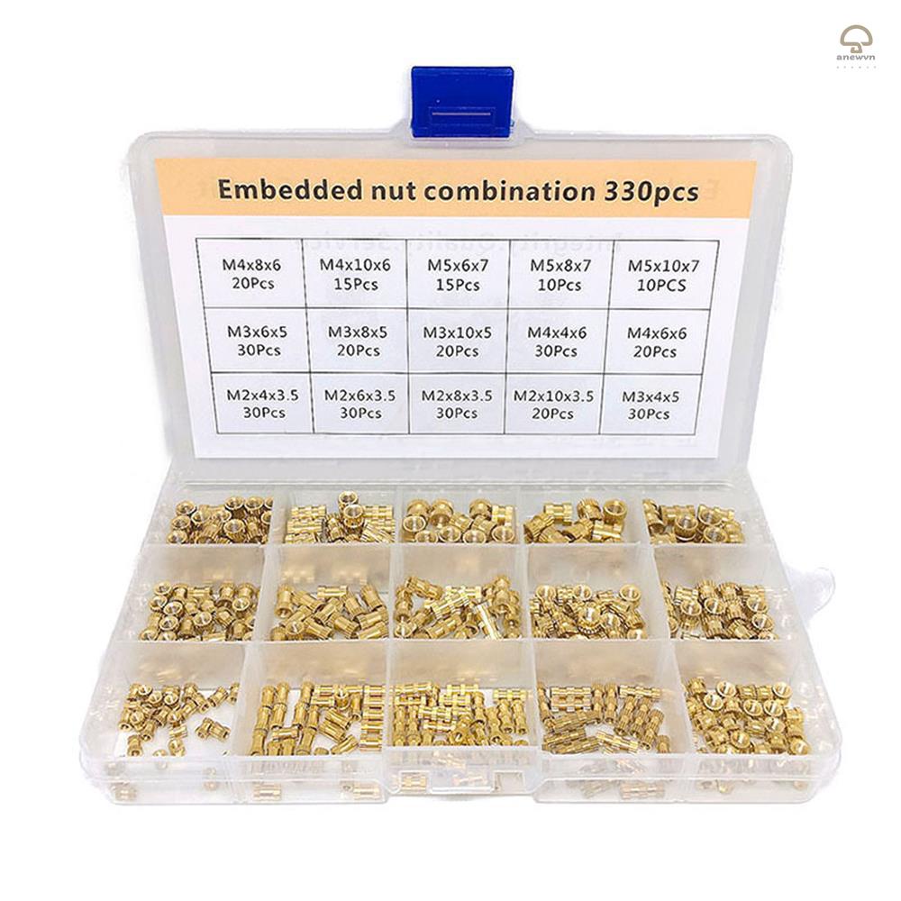 Set 330 Đai Ốc Tròn Bằng Đồng Thau M2 / M3 / M4 / M5 Chuyên Dụng
