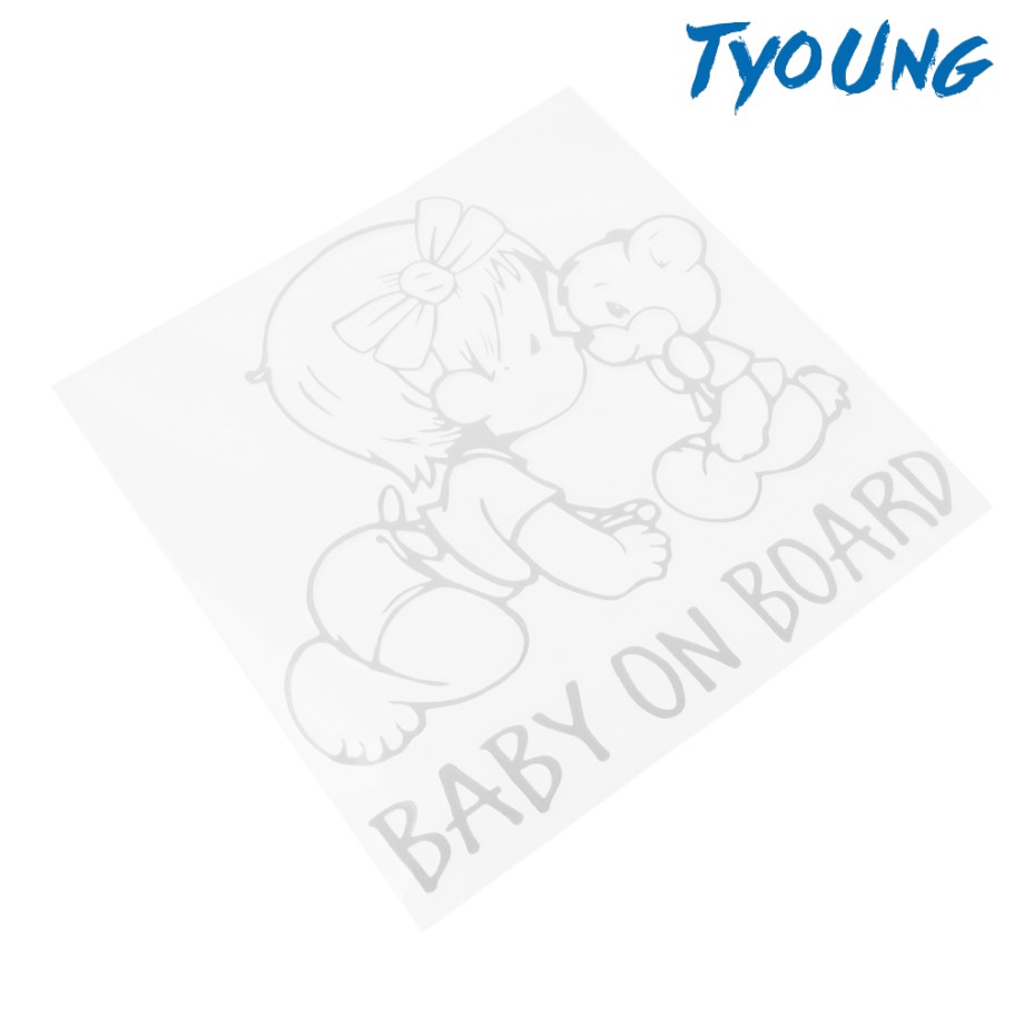 Decal Dán Xe Hơi Chữ Baby On Board And Teddy