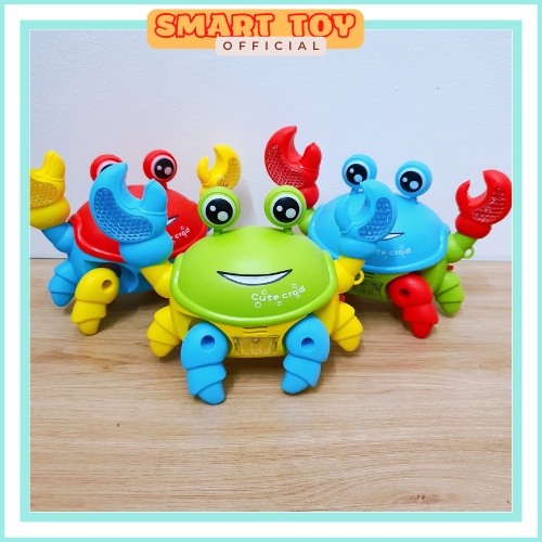 Đồ chơi con vật chạy pin phát sáng rùa, vịt, cua, hổ, khủng long chạy pin có dây cho bé dắt đi dạo kèm nhạc vui nhộn